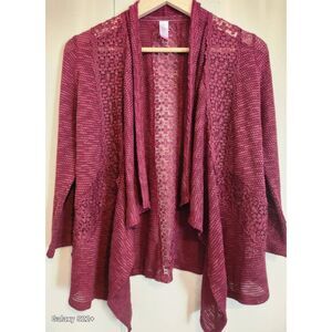 C1 No Boundaries burgundy lacey shrug
